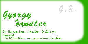 gyorgy handler business card